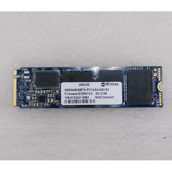 Pre-Owned Wintec 480GB M.2 NVMe SSD | W6EN480GBTA-PC1AA4-4Q4.E2 | PCIe Solid State Drive