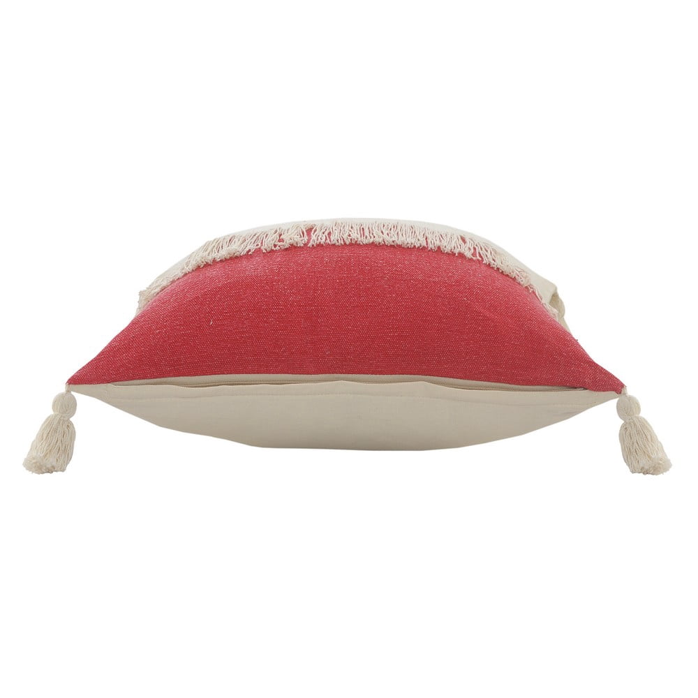 Ox Bay 20" x 20" Red/ White Color Block Organic Cotton Pillow Cover