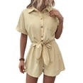 thumbnail image 1 of Txlixc Blusa de manga corta con solapa + pantalones cortos Txlixc moda, 1 of 8