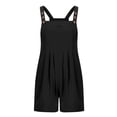 thumbnail image 3 of JFGHDG Linen Jumpsuits for Women Summer Casual Loose Sleeveless Overalls Fashion Beach Vacation Shorts Rompers with Pockets Black S, 3 of 3