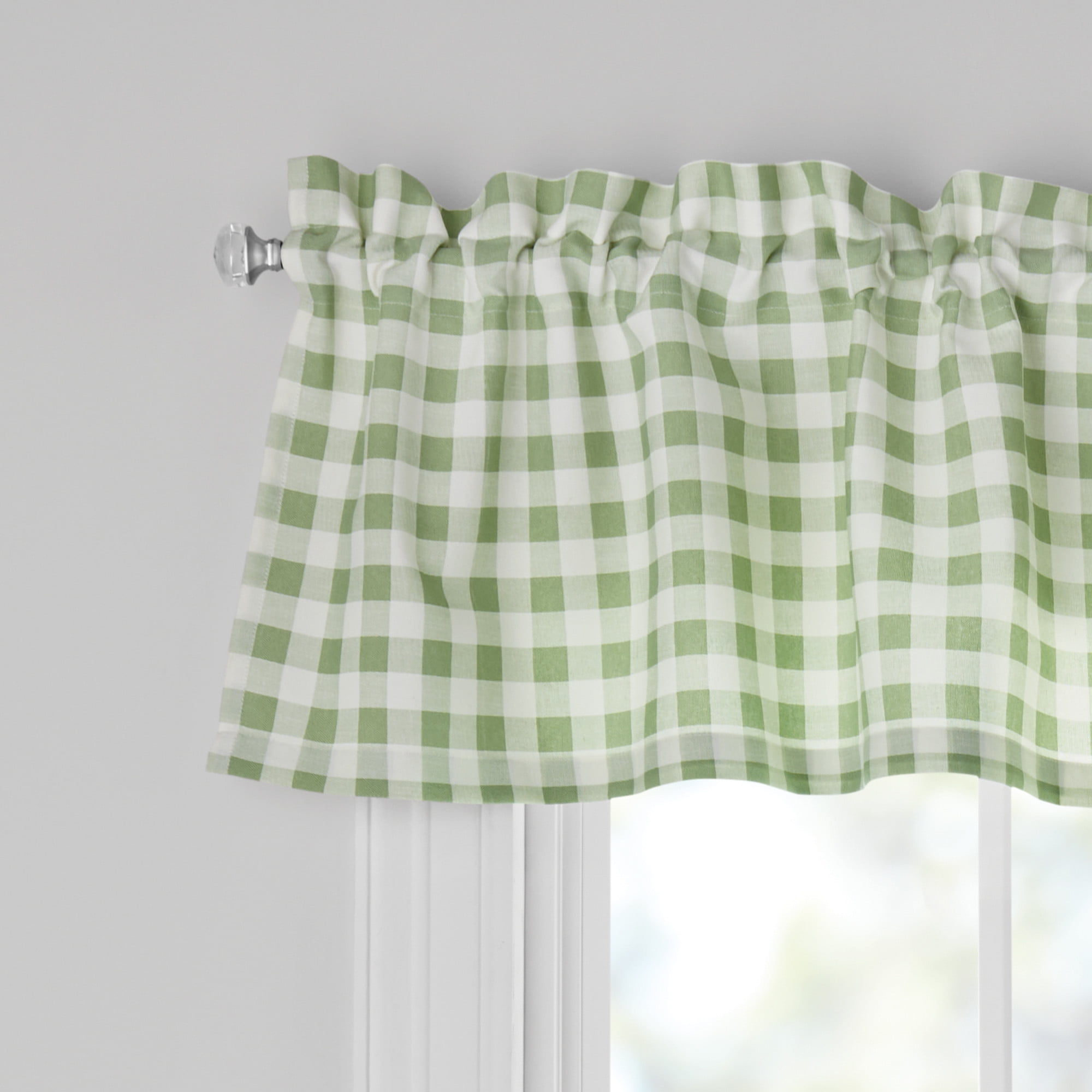 The Pioneer Woman Sweet Sprigs 3 Piece Tier Set, Sage, Recycled Polyester BCI Cotton, 60"W x 14"L, Indoor Curtain, Adult