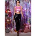 thumbnail image 2 of INSPIRE CHIC Día de San Patricio Camiseta Sin Mangas Con Cuello En U, Elástico, Ajustado, Brillante Y Metálico Brillante Para Mujer Sinfonía violeta claro XS, 2 of 5