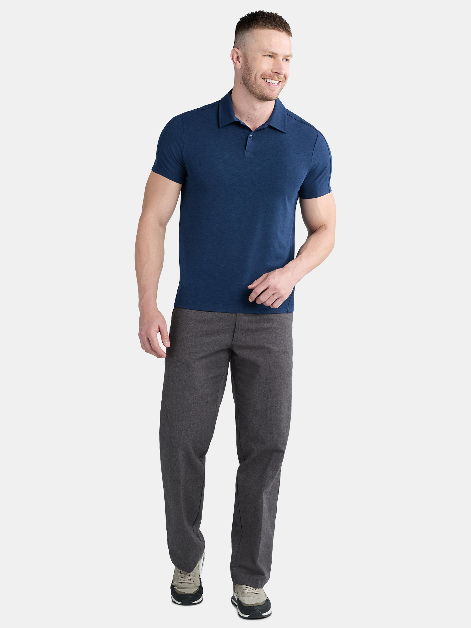 Ozark Trail Men's and Big Men's Merino Wool Blend Polo Shirt, Sizes S-3XL