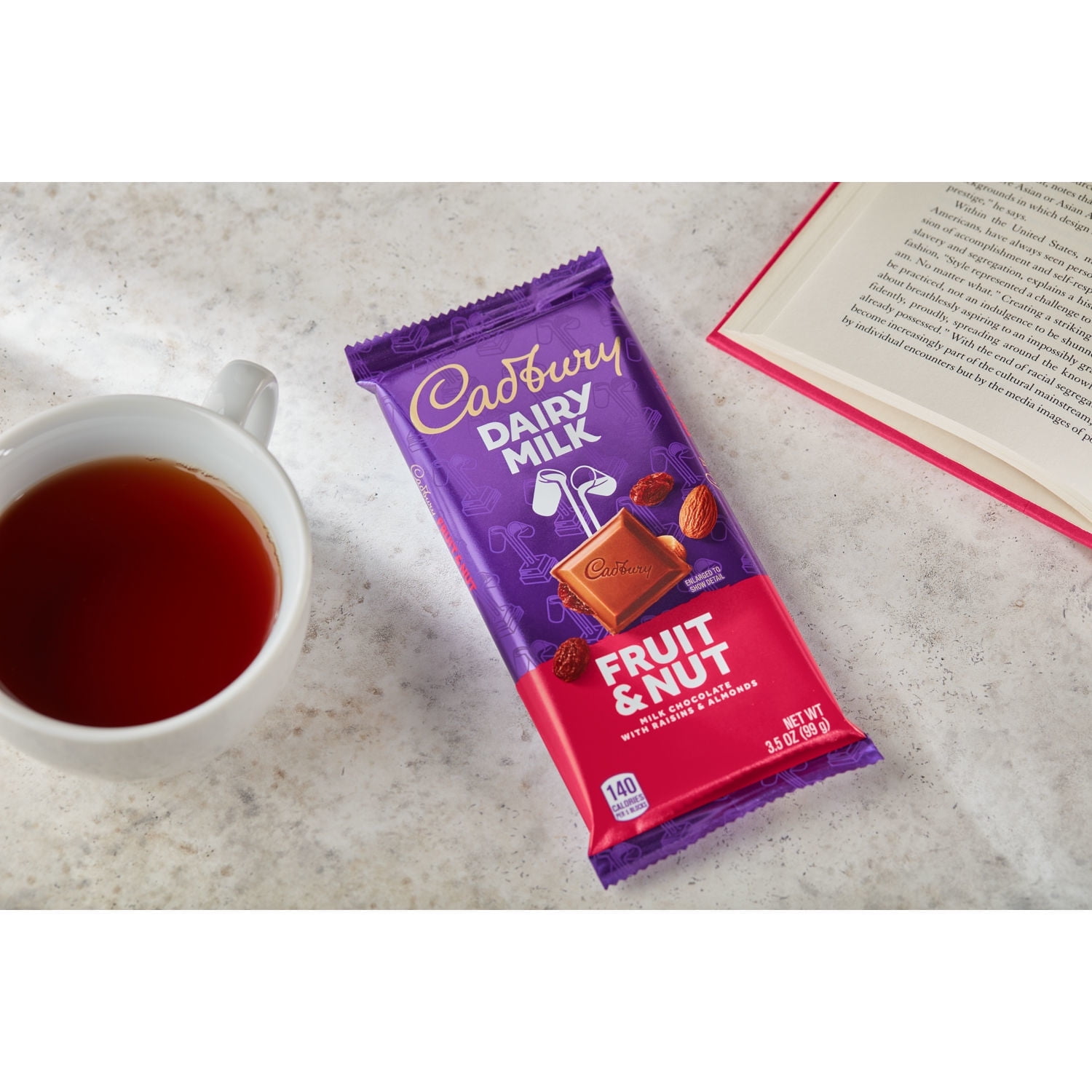 Cadbury Dairy Milk Fruit & Nut Milk Chocolate Candy, Bar 3.5 oz pack of 6