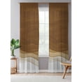 thumbnail image 5 of Sheer Curtains 96 Inches Long, Ombre Waves Semi Sheer Curtains Light Filtering Window Treatment, Abstract Art Gradient Brown Modern Privacy Voile Drapes for Living Room Bedroom 52x96 Inch, 5 of 7