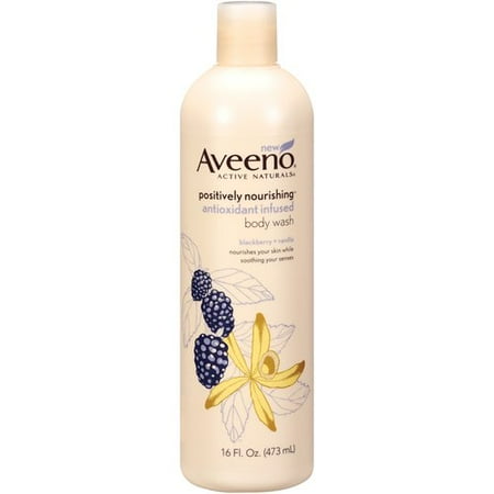 Aveeno Active Natural 16 Fl. Oz. Positively Nourishing Antioxidant Infused Blackberry & Vanilla Body Wash
