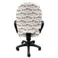 thumbnail image 3 of Marine Office Chair Slipcover, Hand Drawing Image of Highly Detailed Salmon Fish in Continuous Pattern Art, Protective Stretch Decorative Fabric Cover, Standard Size, Pearl and Taupe, by Ambesonne, 3 of 5