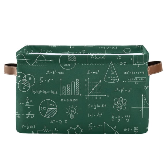 Green Chalkboard Formulas Formulas Foldable Storage Large Fabric Storage Baskets Organizer Storage Bins with Handles for Home Office