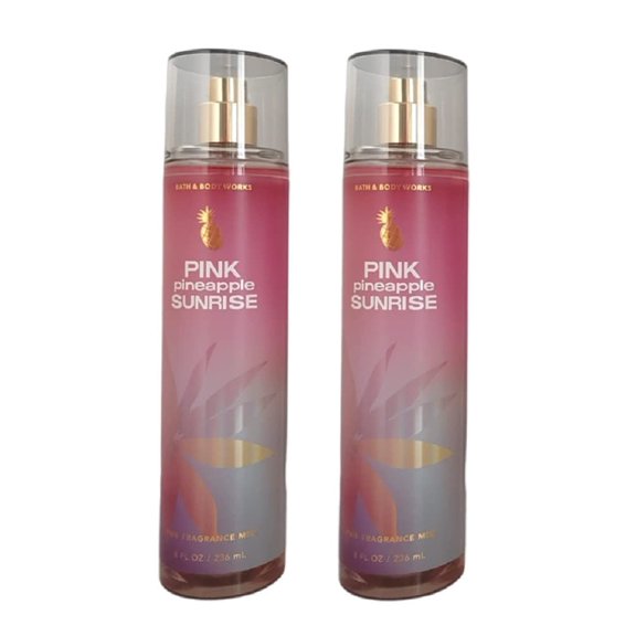 Bath and Body Works Pink Pineapple Sunrise Fine Fragrance Mist Pack Lot of 2 (Pink Pineapple Sunrise)