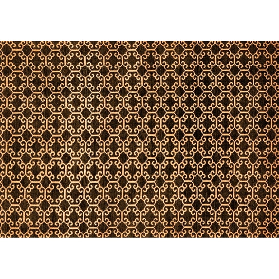 Ahgly Company Indoor Rectangle Abstract Orange Modern Area Rugs, 7' x 10'