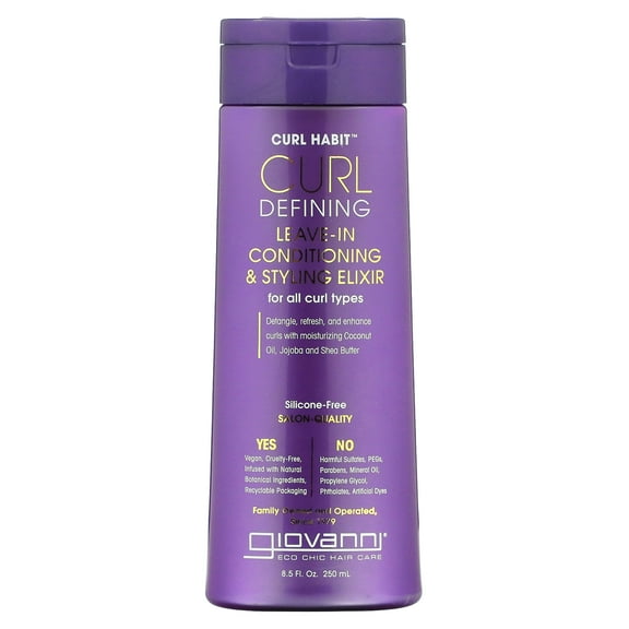 Giovanni Curl Habit, Curl Defining Leave-In Conditioning & Styling Elixir, For All Curl Types, 8.5 fl oz (250 ml)