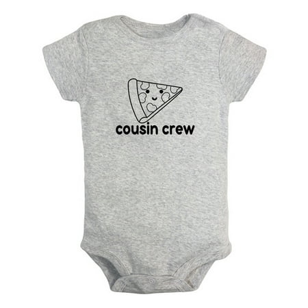 

Cousin Crew & Pizza Image Print Funny Rompers For Babies Newborn Baby Unisex Bodysuits Infant Jumpsuits Toddler 0-12 Months Kids One-Piece Oufits (Gray 6-12 Months)