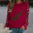thumbnail image 2 of FDGIU ‌‌‌‌Women's Saint Patrick's Day Sweatshirt - Long Sleeve Green Shamrock Print Crew Neck Pullover, 2 of 5
