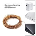thumbnail image 3 of Cadena de iluminación USB de 2M, 5M, 10M, 20M, luces Led de colores para vacaciones, decoración navideña para bodas, luz blanca cálida con cable de cobre USB, 3 of 4