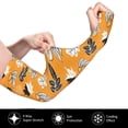 thumbnail image 3 of Goofa Bold Black and White Leaves Orange Pattern UV Sun Protection Arm Sleeves, UPF 50 Sports Cooling Arm Compression Sleeves for Men Women Teenager, 3 of 8