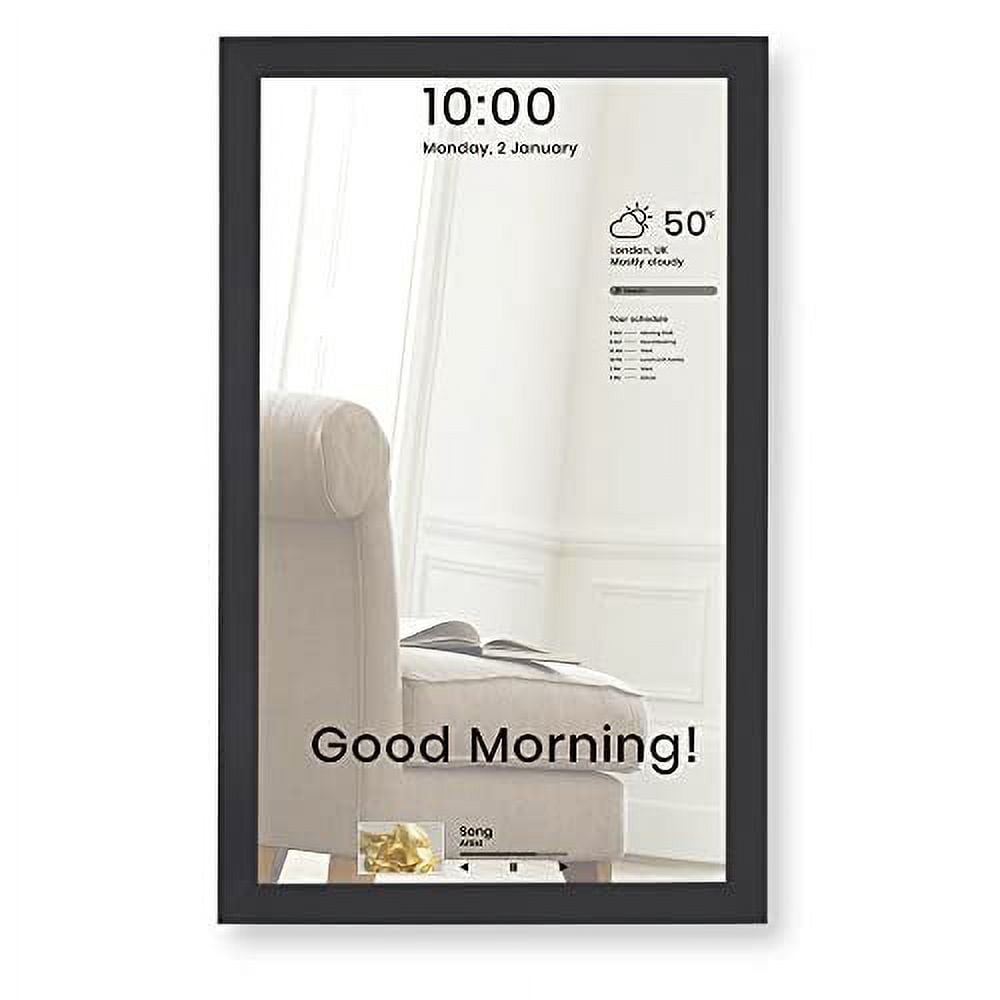 Vilros Magic Mirror V4-2 Way Mirror with Internal LCD Screen for Smart Mirrors Projects-Great for Raspberry Pi Black