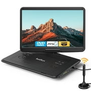BOIFUN 15.6" Portable DVD/TV Player Combo with Antenna, Digital TV ATSC Tuner, HDMI in/DVD/CD/USB/Micro SD, for Car Travel/ Camping/ RV