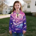 thumbnail image 3 of Uorisanigo Girls Oversized Sweatshirts Long Sleeve Lapel Zipper Sweatshirt Lightweight Cloud Whale Star Athletic Sweatshirts Pullover Jacket for Teen Girl School Tops Fall Clothes, 3 of 7