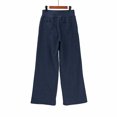 thumbnail image 4 of Girls Oversized Wide Leg Sweatpants Drawstring Kids Baggy Straight Leg Track Pants Casual Plain Pockets 05-Dark Blue M, 4 of 4