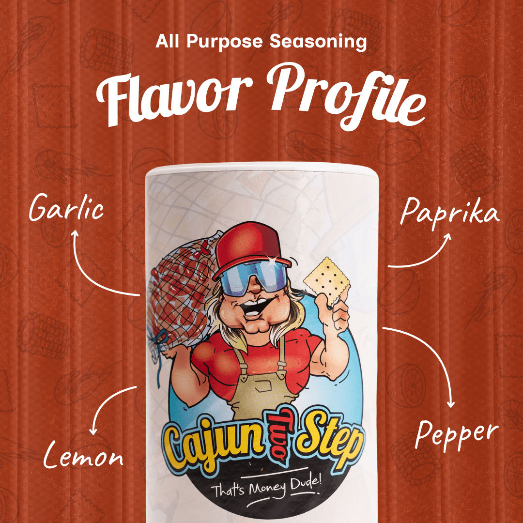 (2 pack) Cajun Two Step Original 16 oz, All Purpose Seasoning, Low Sodium, Great Taste with a Citric Blend