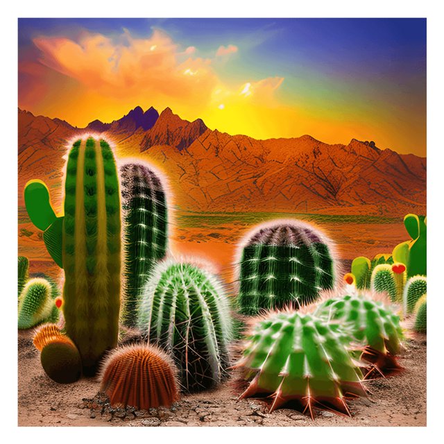 Cuadros Decorativos 5D bricolaje ronda completa taladro diamante pintura desierto Cactus Kit decoración del hogar (LP105) Wdftyju de costura negro 4 estilos