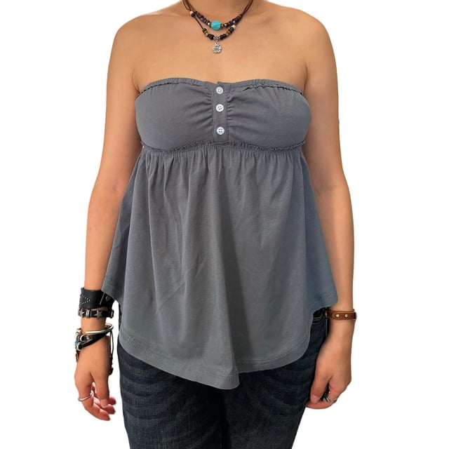 Argulvti Women Tube Top, Strapless Backless Solid/Stripes Vest Pleated Summer Tops