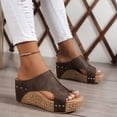 thumbnail image 2 of longantii Womens Orthopedic Sandals Slip on Non Slip Arch Support Summer Flat Sandals Breathable Hiking Shoes 2026 New Comfort Orthopedic Shoes Coffee, 2 of 4