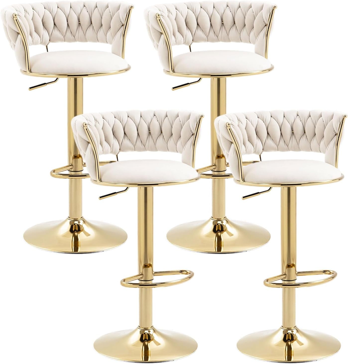 KINFFICT Bar Stools Set of 4, Counter Height Bar Stools, Barstools Bar