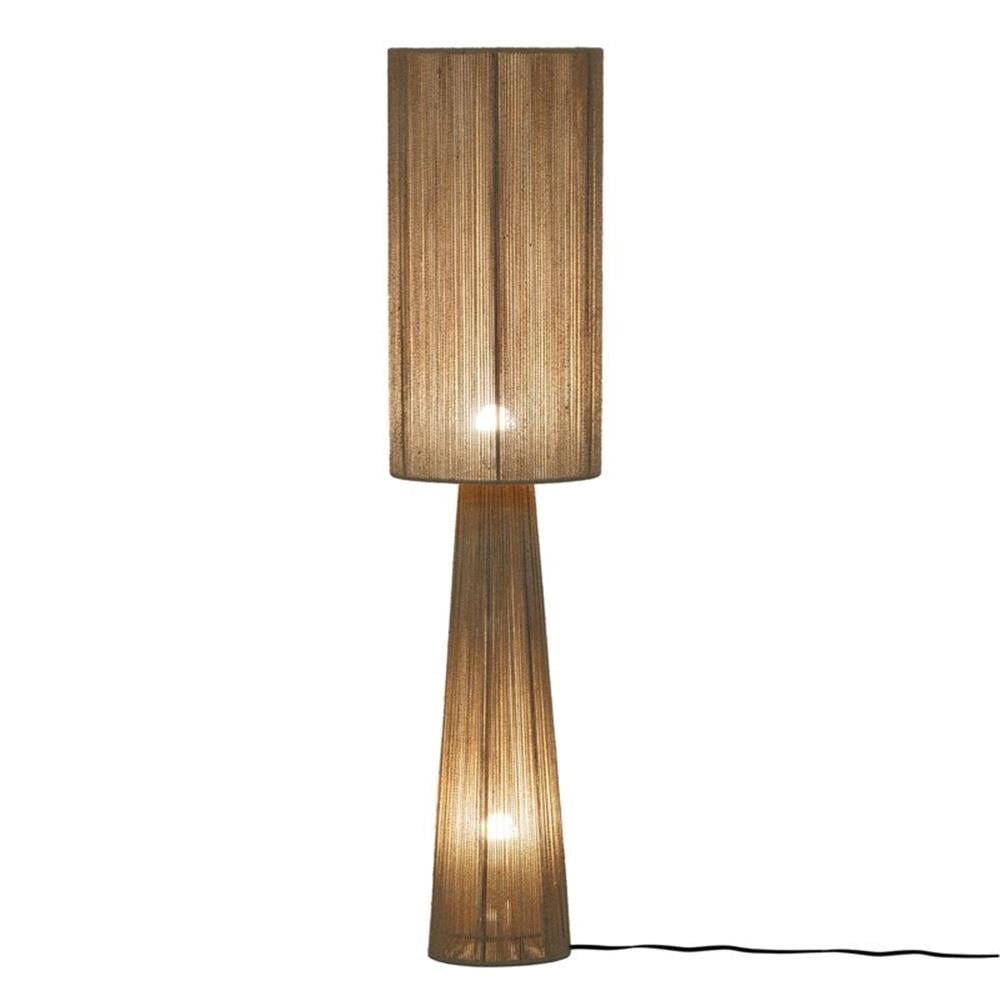 Pemberly Row Contemporary Accent Natural Jute 2-Bulb Floor Lamp