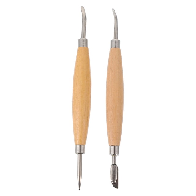 FRCOLOR Sculpting Tools 2pcs Pottery Sculpting Tools Set Clay Modelling Tools Pottery Sculpture Tools,6.3"X0.59"X0.59"