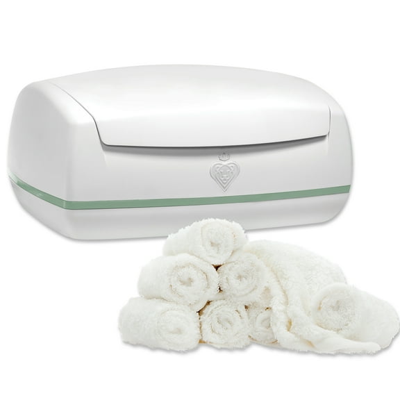 Prince Lionheart Warmies Wipes Warmer Designed for Reusable Cloth Wipes | Soft Glow Nighlight | Includes 1 everFRESH Pillow and 12 Warmies Cloth Wipes