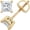Yellow Gold / 14K, variant on 1/3 Carat IGI Certified 14K Yellow Gold Solitaire Diamond Stud Earrings Princess Cut 4 Prong Screw Back (H-I Color, Eye Clean Clarity)