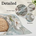 thumbnail image 6 of Vintage Flowers Queen Size Pillow Cover, Pillowcase Protectors with Zipper, Breathable Decorative Throw Pillow Case Cover, White Country Lily Floral Plant Branch Pillow Shams for Couch Sofa 20x30Inch, 6 of 8