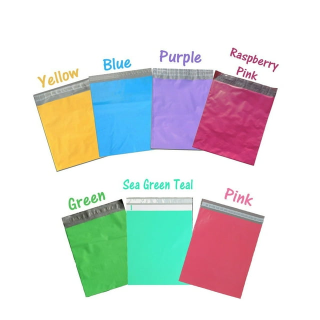 12x15.5 Inch Colored Poly Mailers, Large Business Shipping Mailers, Flat SelfSealing Fun