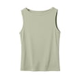 thumbnail image 2 of Womens Sleeveless Ribbed Tank Tops Boat Neck Slim Fit Shirts Summer Beach Vacation Clothes Army Green 2XL, 2 of 6