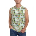thumbnail image 2 of Lsque Rabbit And Carrot Print Men's Cotton Blend Sleeveless Muscle Shirts (S-3XL)- Moisture Wicking, Odor Protection, UPF 30+,3X-Large, 2 of 8