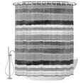 thumbnail image 2 of Shower Curtains for Bathroom, Grey Nordic Style Stripes Waterproof Fabric Shower Curtain, Black Gray Texture Decorative Bathroom Curtain for Bathtub, 72"x72", No Hooks Included, 2 of 9