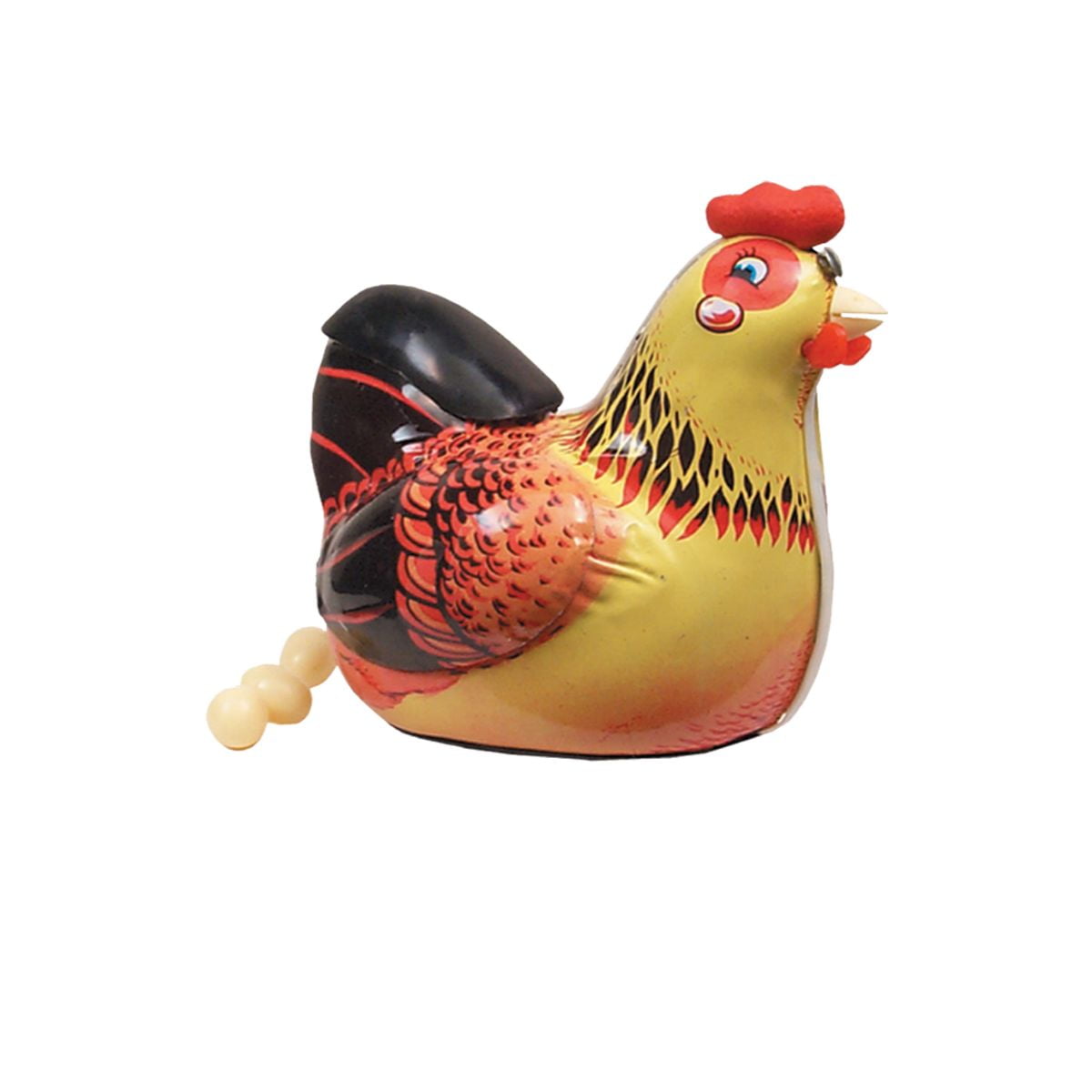 7" Vibrant Unique Collectible Tin Toy BatteryOperated Hen Lays Eggs