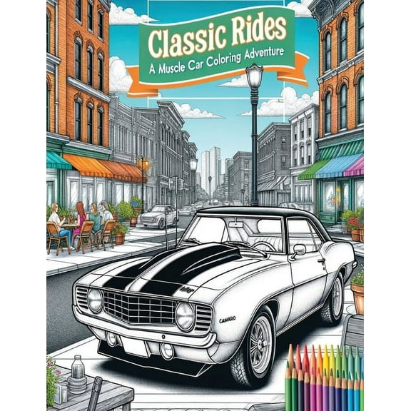 Vintage Muscle Cars: Vintage Vehicle Coloring for Adults - Stress Relief and Mindful Relaxation Adult Coloring Book, (Paperback)