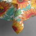 thumbnail image 4 of White Orange Sunflower Pattern Rectangle Tablecloth 60"x102",Waterproof Polyester Rectangle Table Cloth, Wipeable Spillproof Polyester Tablecloth for Dining, Camping, Indoor and Outdoor, 4 of 6