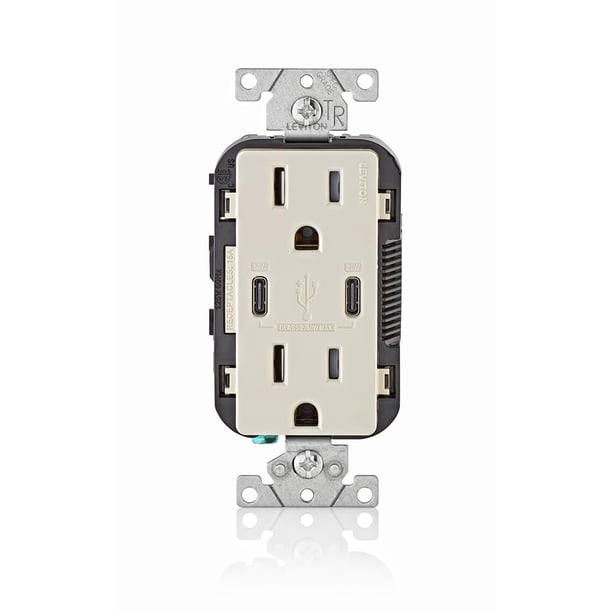 Cargador de pared Leviton T5635-T 30 W USB Dual Type-C/C PD