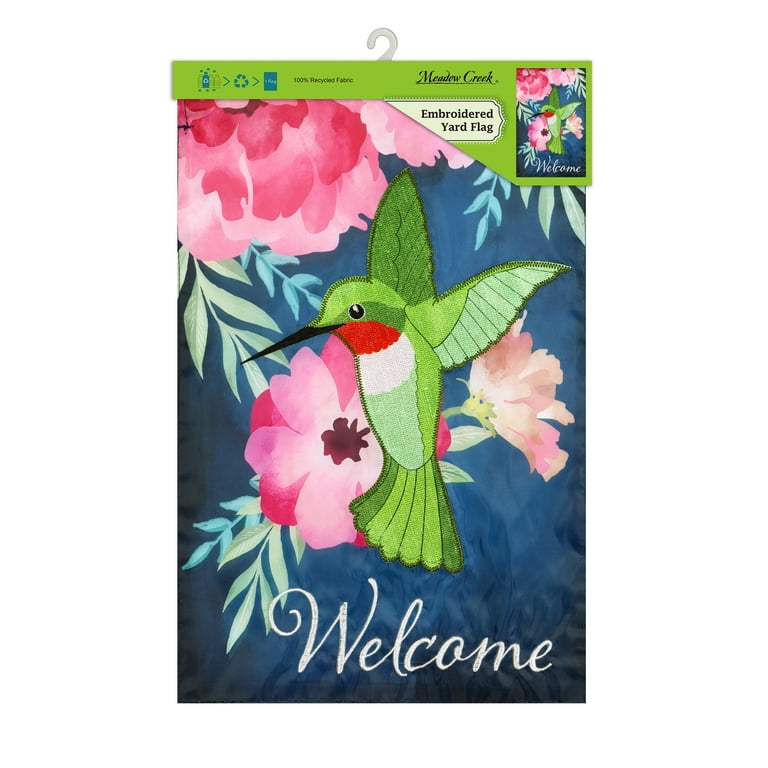 Welcome Hummingbird Blue Yard Flag 11.5in x 18in - Walmart.com