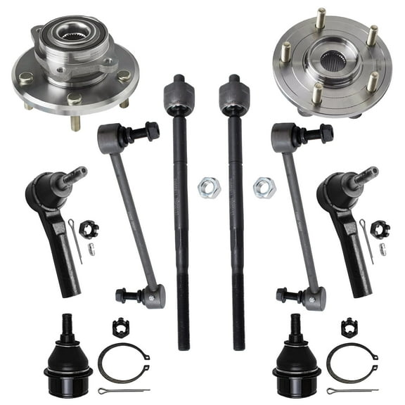 Detroit Axle - Front Wheel Hub Bearings Sway Bars Ball Joints Outer Inner Tie Rods Replacement for 2009-2020 Dodge Journey - 10pc Set