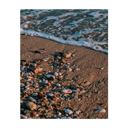 Greek Sea and Pebbles - Athens Greece Photography Beach Coast Waves Seascape Nature Ocean Coastal Unframed Wall Art Print 6 x 8 inches