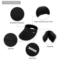 thumbnail image 4 of Sun Visors for Women Black Sun Hat Wide Brim Beach Hat UV Protection Straw Hat, Black, 4 of 5