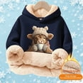 thumbnail image 4 of Little Girls Hoodies with Print Designs Long Sleeved Sweatshirt Tops Size 7-8T , Blue, 4 of 5