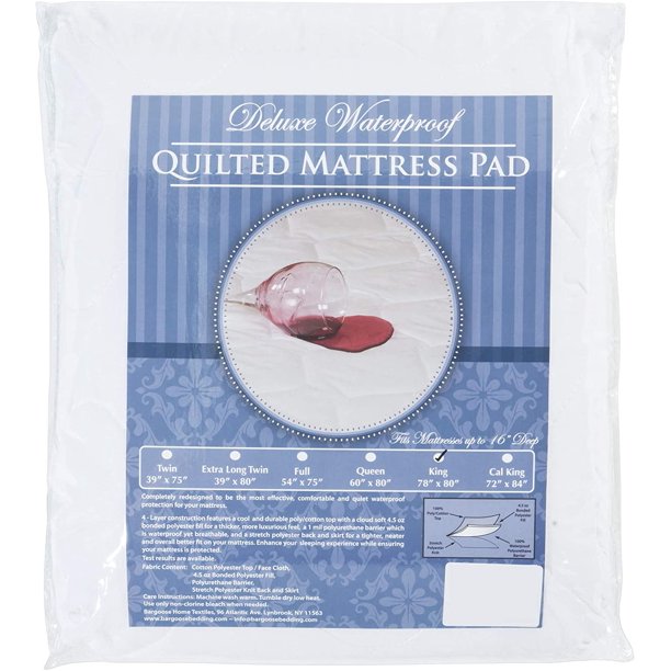 Deluxe Quilted Waterproof Mattress Pad, King