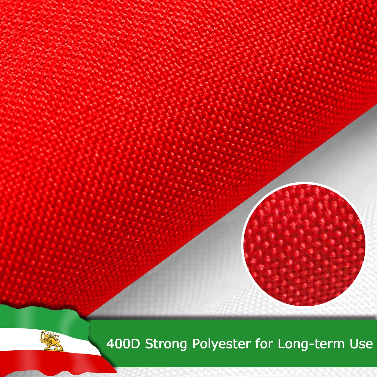 Iran Lion Iranian Lion Flag, 400D Heavy Duty Polyester, Double-Sided Printing, Quadruple Stitched Fly Hem, Fade Resistant, 2 Brass Grommets, National Flag of Iran Lion for Home Outdoor
