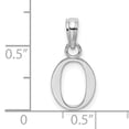 thumbnail image 3 of 10K White Gold Polished Block Initial O Charm 10K6423WO, 3 of 4