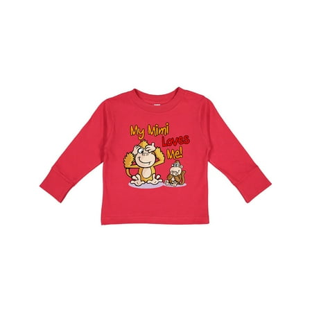 

Inktastic My Mimi Loves Me Monkey Gift Toddler Boy or Toddler Girl Long Sleeve T-Shirt